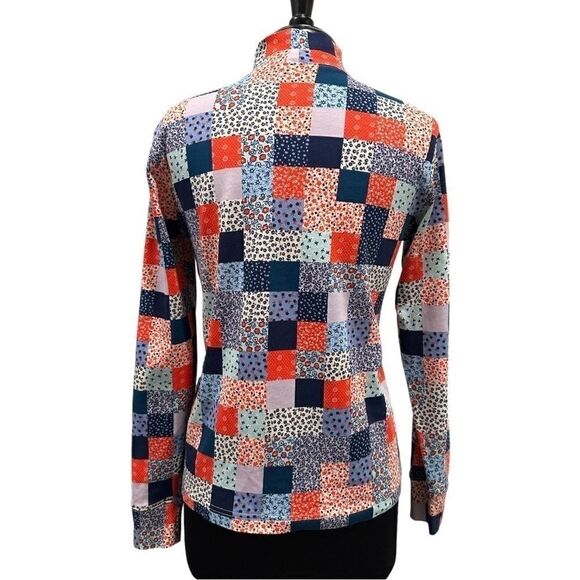 LAND’S End Vintage Patchwork Floral Mock Turtleneck Sz S - Picture 6 of 11